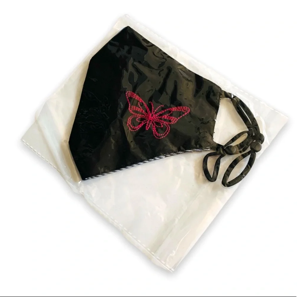 Johnny Was Embroidered Butterfly Mask
